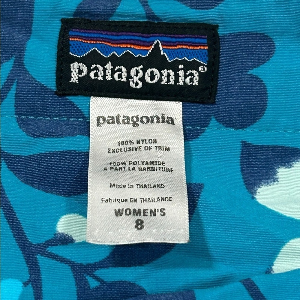 Patagonia Button Out Boardie Wrap Skirt Women’ 8 Blue Floral Snap Button Swim - Picture 4 of 11